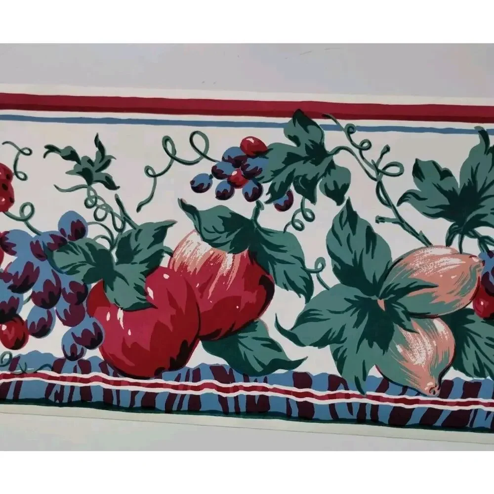 York Pre-pasted Decorative Border -5yds - Vegetables Fruits Floral